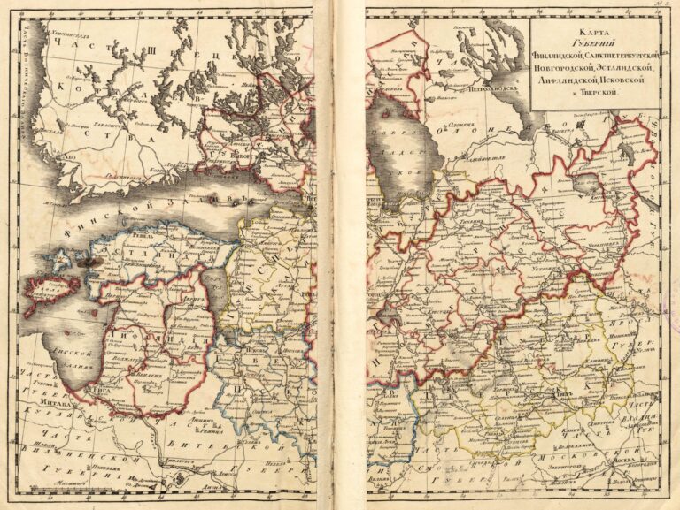 "Karta Guberni:... Estlandskoi, Liflandskoi... "