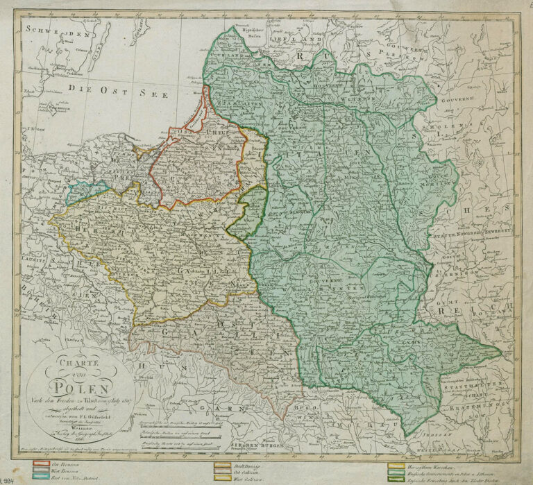 "Charte von Polen. Nach dem Frieden zu Tilsit vom 9. July 1807,"