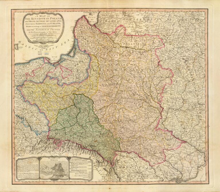 "A Map of the Kingdom of Poland and Grand Dutchy of Lithuania including Samogitia and Curland, divided according to their dismemberments, with the Kingdom of Prussia...2nd Edition,"