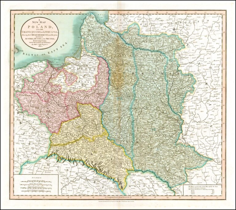 "A New Map of Poland and the Grand Duchy of Lithuania Shewing their Dismemberments..,"
