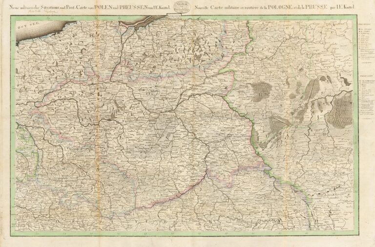 "Neue militairische Situations=und Post=Carte von Polen und Preussen von I.E. Kinittel / Nouvelle Carte militaire et routiere de la Pologne et de la Prusse par I.E. Knittel,"
