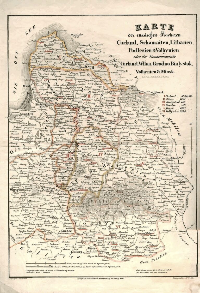 "Karte der Russischen Provinzen Curland...Lithauen,"