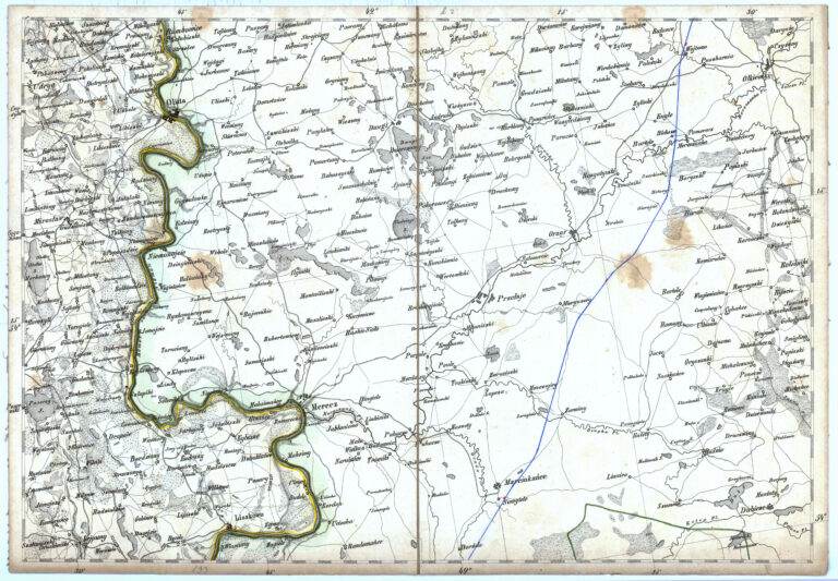L2 Merecz (Merkine). "Ubersichtsblatt zu G.D. REYMANN'S topographischer Special-Karte von CENTRAL EUROPA."