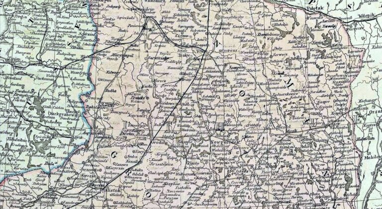 "Karte des ehemaligen Königreiches Polen in seiner gegenwärtigen Eintheilung ...mit des Eisenbahnen etc. "