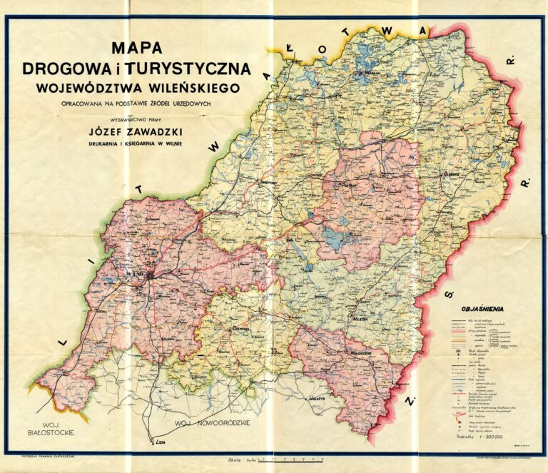 "MAPA DROGOWA i TURYSTYCZNA WOJEWODZTWA WILENSKIEGO."