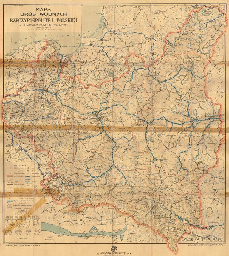"Mapa dróg wodnych Rzeczypospolitej Polskiej z podziałem administracyjnym"