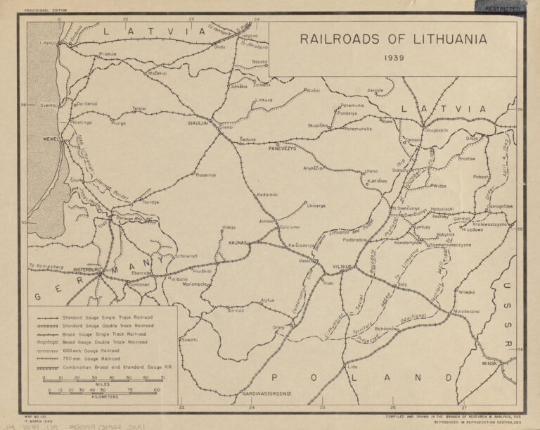 "RAILROADS OF LITHUANIA, 1939,"