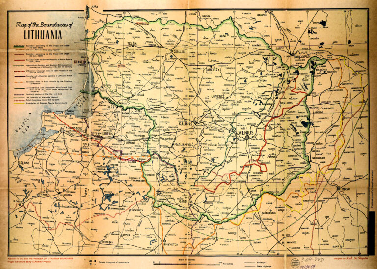 "Map of the boundaries of Lithuania,"