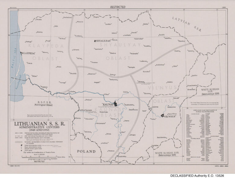 "Lithuanian S.S.R. Administrative Centers (1949 and 1950),"
