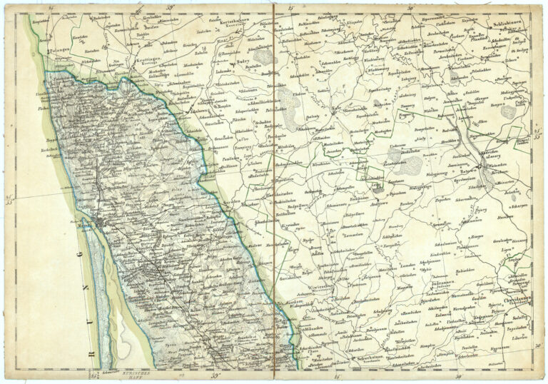 B  Memel (Klaipeda). "Ubersichtsblatt zu G.D. REYMANN'S topographischer Special-Karte von CENTRAL EUROPA."