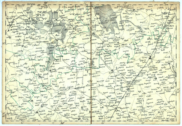 C Sloboda (Kelme). "Ubersichtsblatt zu G.D. REYMANN'S topographischer Special-Karte von CENTRAL EUROPA."