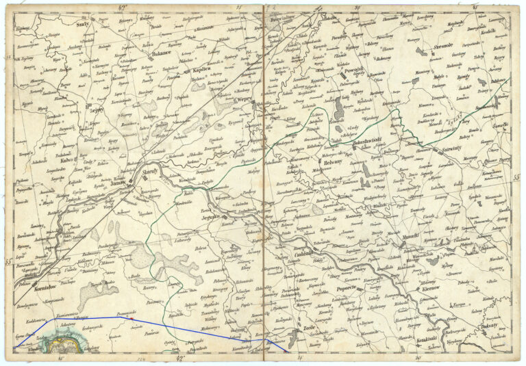 F2 Janow (Jonava). "Ubersichtsblatt zu G.D. REYMANN'S topographischer Special-Karte von CENTRAL EUROPA."
