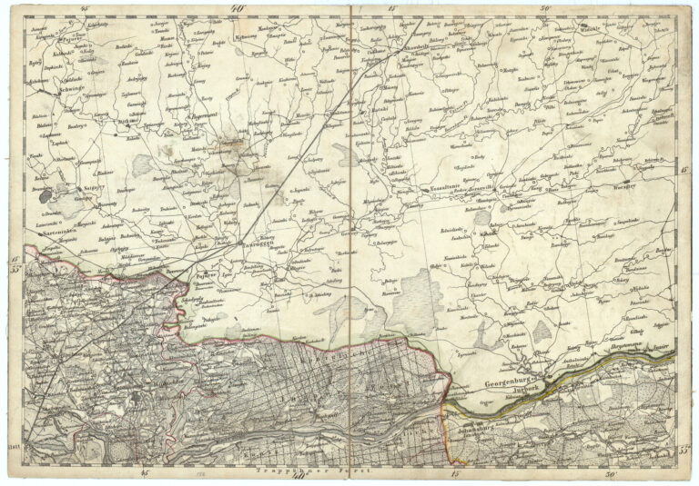 F Georgenburg (Jurbarkas). "Ubersichtsblatt zu G.D. REYMANN'S topographischer Special-Karte von CENTRAL EUROPA."