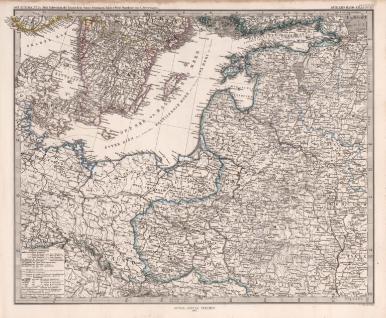 "No. 37c. Ost-Europa No. 3. Süd-Schweden, die Russichen Ostsee- Provinzen, Polen & West Russland,"