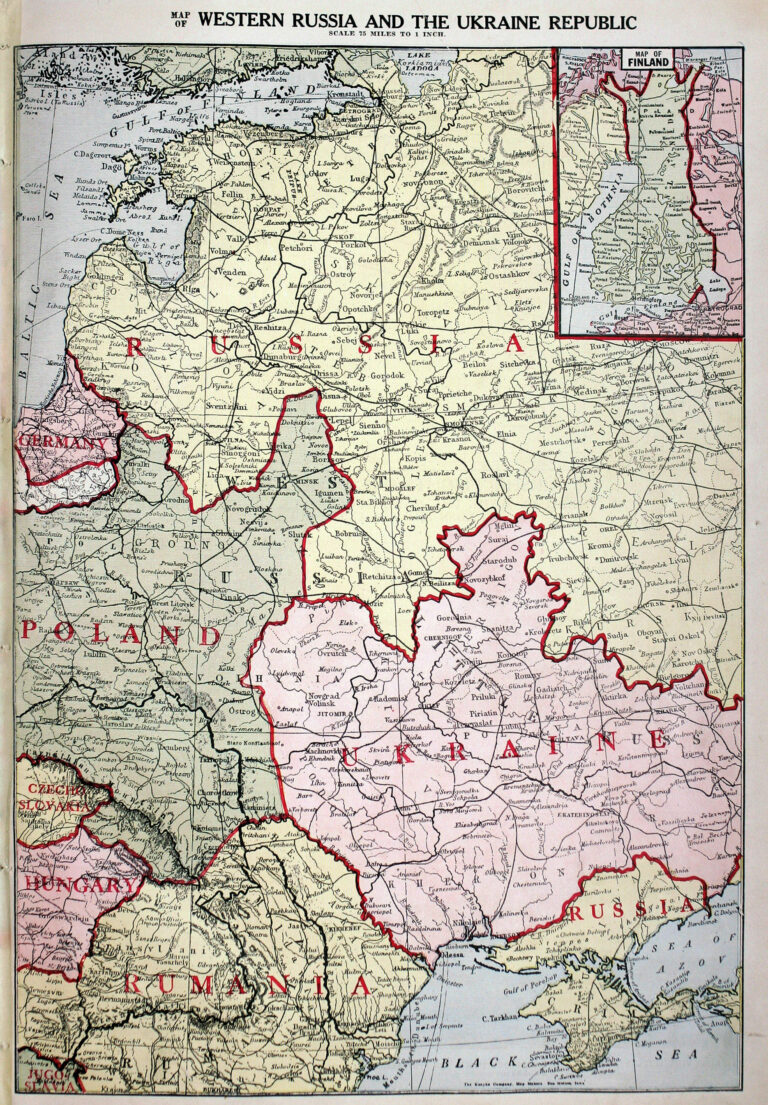 "Map of Western Russia and the Ukraine Republic."