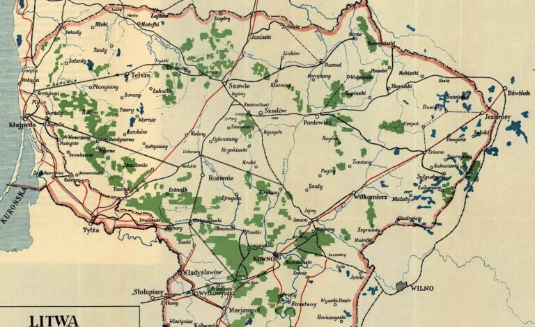 "LITWA Schemat linij komunika- cyjnych sieci wodnej i zalesienia"