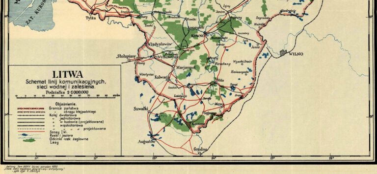"LITWA Schemat linij komunika- cyjnych sieci wodnej i zalesienia"
