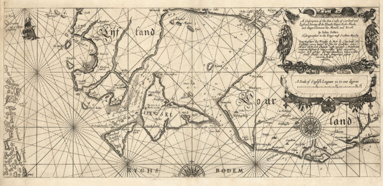 “A Description of the Sea Coasts of Coerland and Lysland, shewing all the Islands, Bayes, Rocks, Shoals, and dangers, between the Memell, and the Revell,”