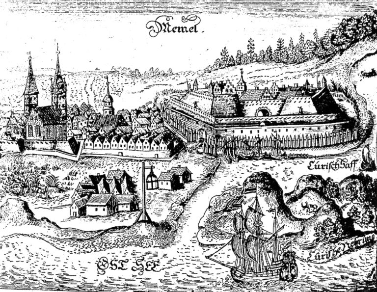 depiction of Memel from a postcard mailed in 1906.