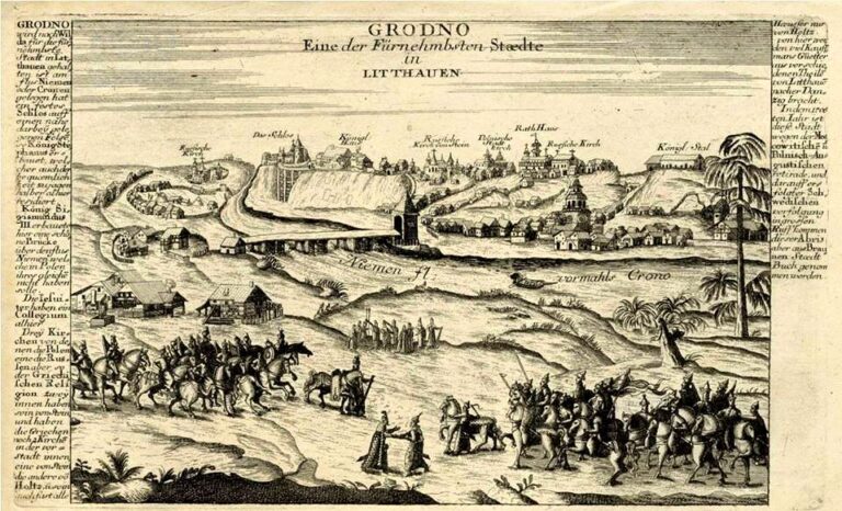 "Grodno. Eine der Fürnehmbsten Staedte in Litthauen,"