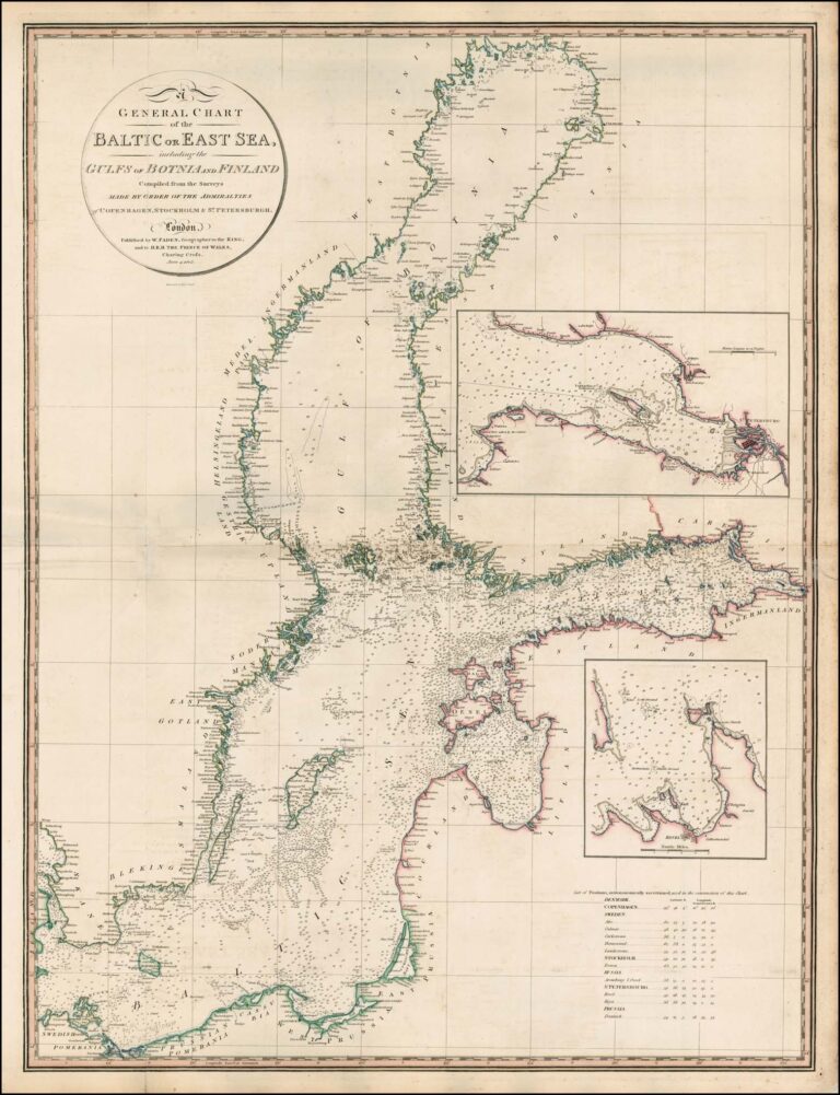 "A general chart of the Baltic or East Sea, including the gulfs of Bothnia and Finland. "
