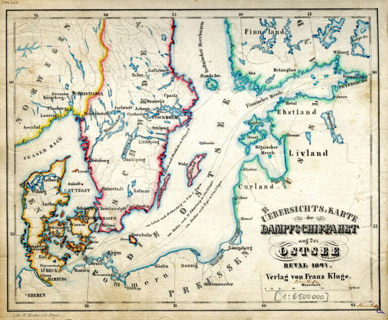 "Übersichtskarte der Dampfschiffahrt auf der Ostsee"