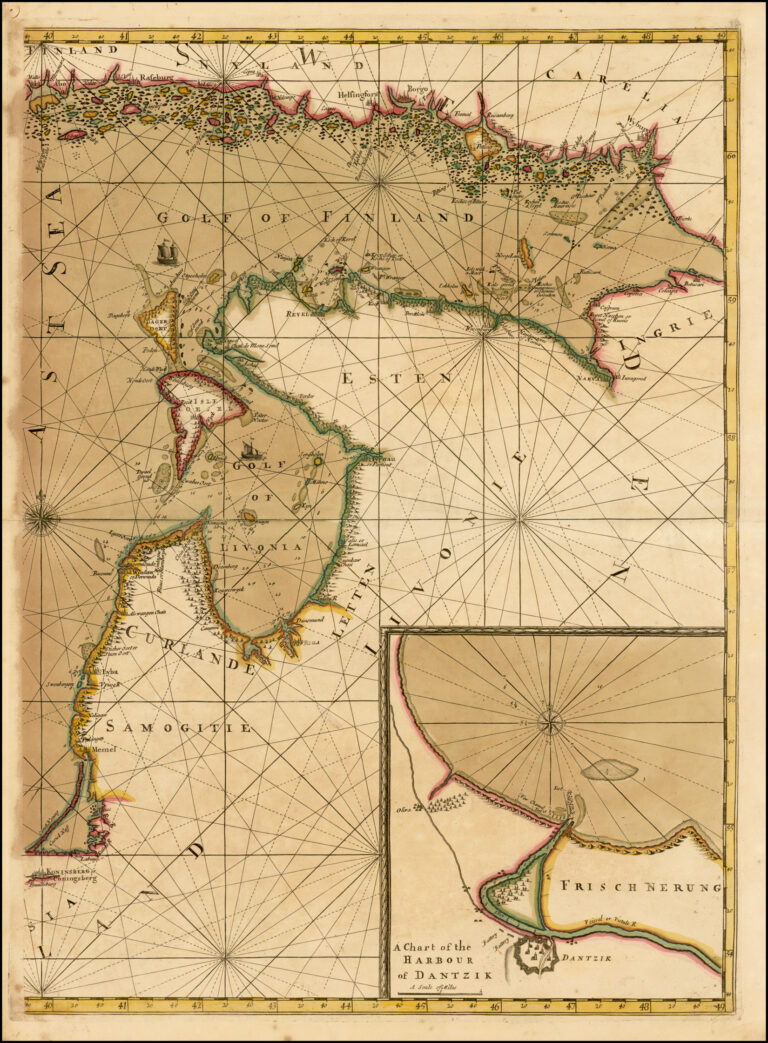 "A Chart of the Baltick Sea, con- taining the Banks, Isles and Coasts from the Isle of Zeeland (Eastern Section),"