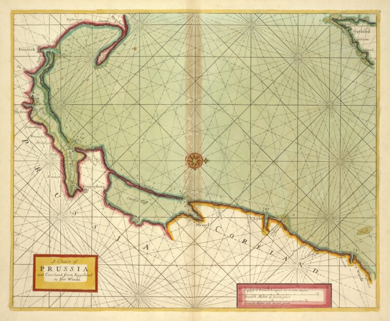 "A chart of PRUSSIA and Coerland from Rygshead to Der Winda,"