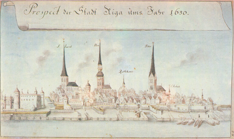 "Prospect der Stadt Riga ums. Jahr 1650."