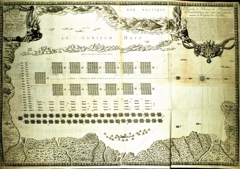 "Marsch der Armee des Kurfürsten von Brandenburg über das Eis im Kürisches Haff, 1679"