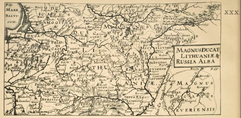 A map of Lithuania, publ. by Ia. Sandrart after a map of Poland by G. de Boplan