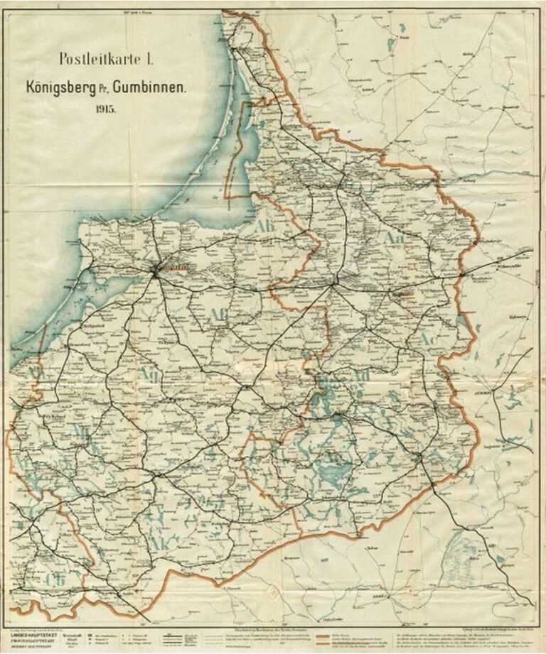 "Postleitkarte (Postcode map) Königsberg pr. Gumbinnen,"