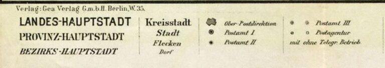"Postleitkarte (Postcode map) Königsberg pr. Gumbinnen,"