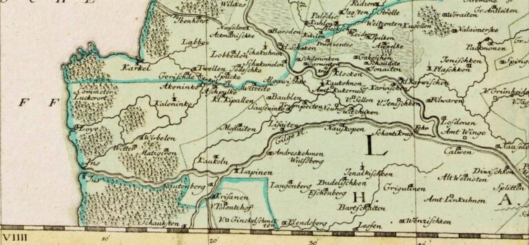 "Regnum Borussiæ episcopatus Warmiensis, palatinatus Mariaeburgensis et CULMENSIS cum TERRITORIO DANTSICANO et ichnographia urbis REGIOMANTIS Ausp. Acad. Reg. Scient. Ber. N.p. 1763,"