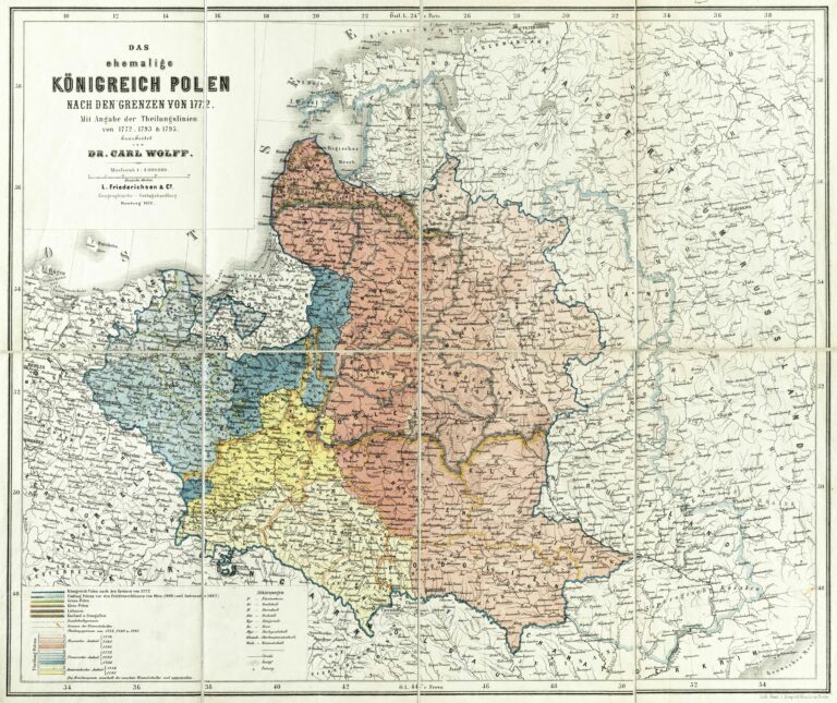 "Das ehemalige Königreich Polen nach den grenzen von 1772, Mit Angabe der Theilungslinien von 1772, 1793 & 1795,"