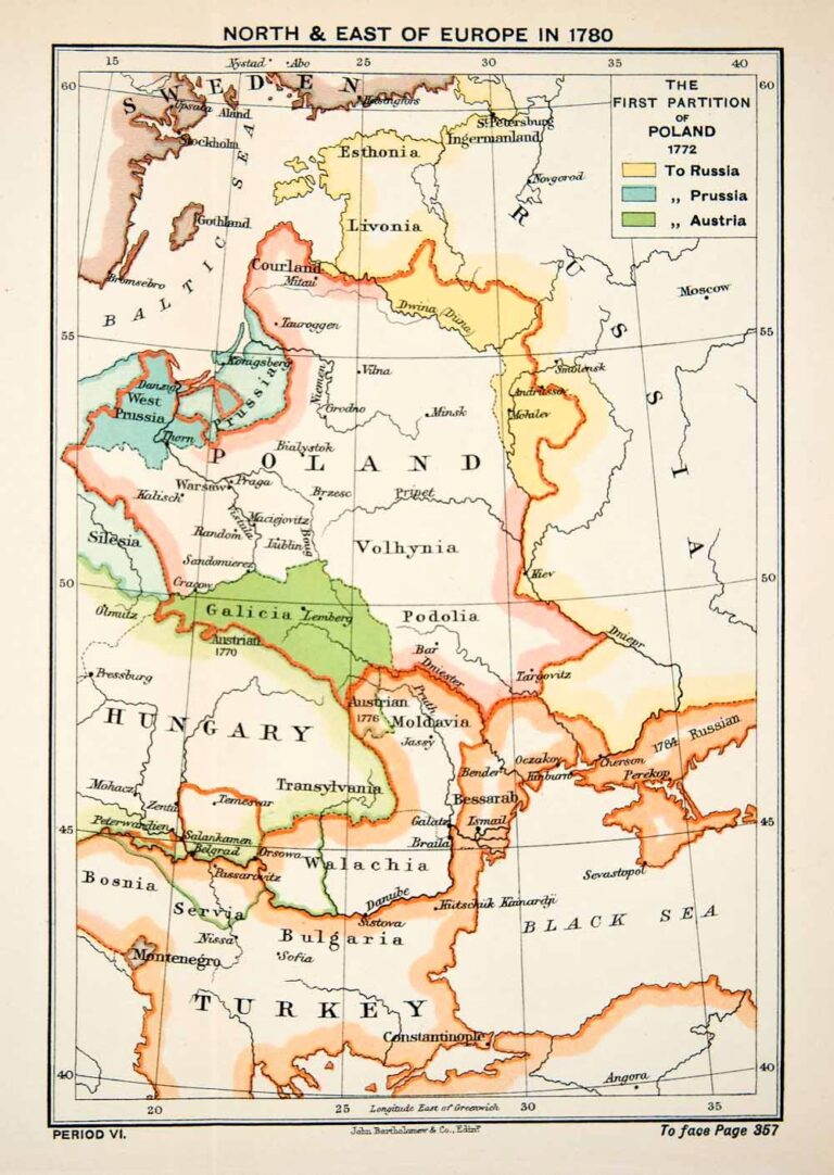 "North & East of Europe in 1780,"