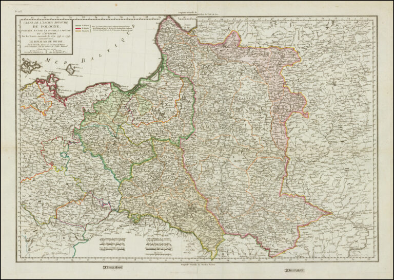 "Carte de L'Ancien Royaume de Pologne, Partage Entre La Russie, La Prusse et L'Autriche Par les Traites successis de 1772, 1793 et 1795,"