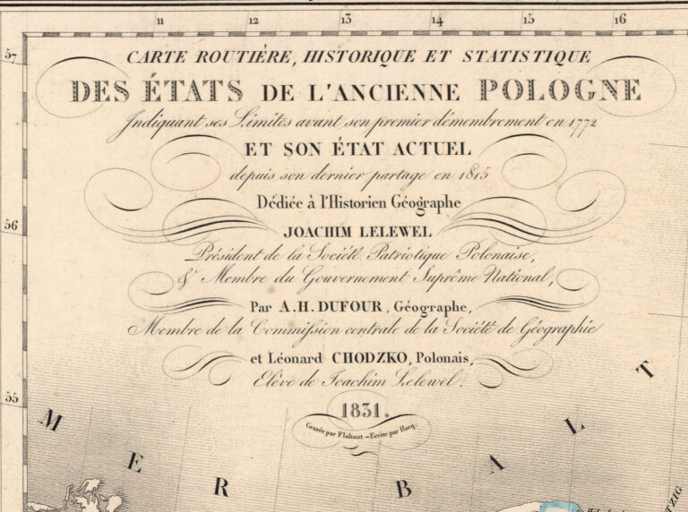 "Carte routière, historique et statistique des Etats de l'ancienne Pologne...et son état actuel depuis son dernier partage en 1815."