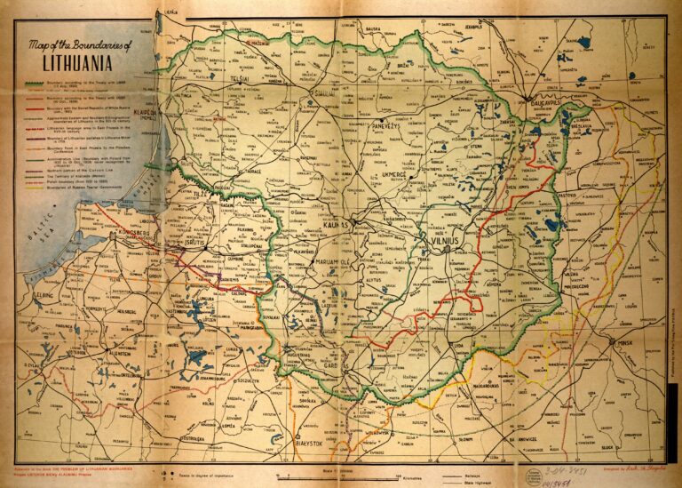 "Map of the Boundaries of LITHUANIA," (1719-1941)