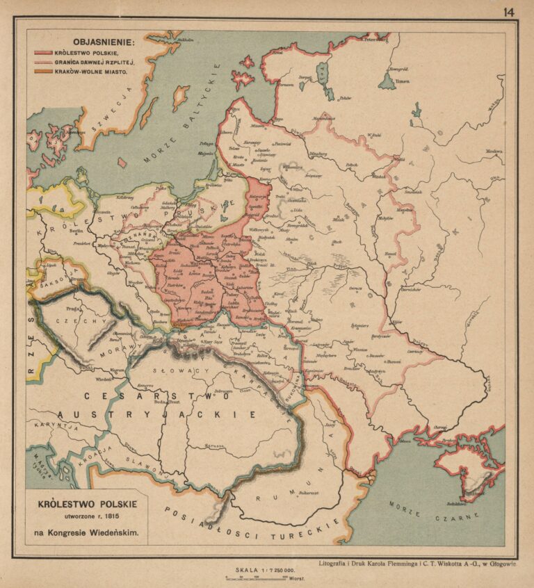 "Królestwo Polskie  utworzone r. 1815, na Kongresie Wiedeńskim"