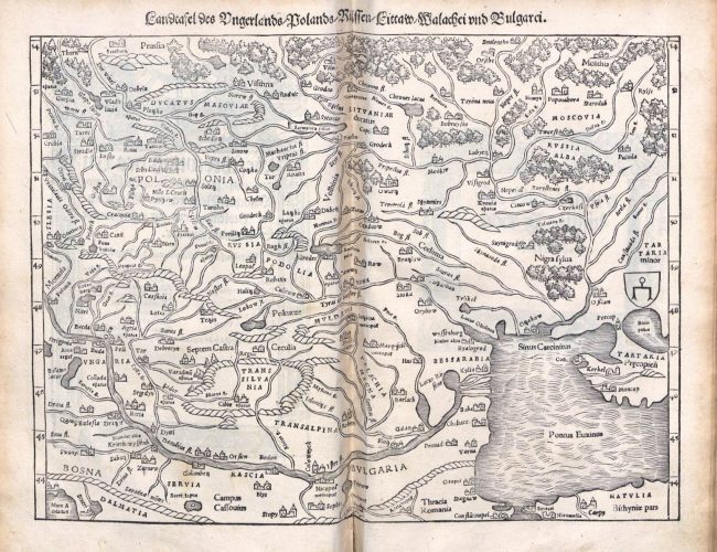 1550 "Landtafel des Ungerlands /Polands / Preussen /Littaw / Walachei / Bulgarei"