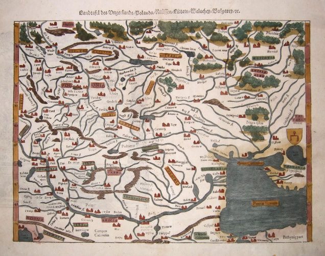 1550 "Landtafel des Ungerlands / Polands /Preussen / Littaw / Walachei/ Bulgarei"